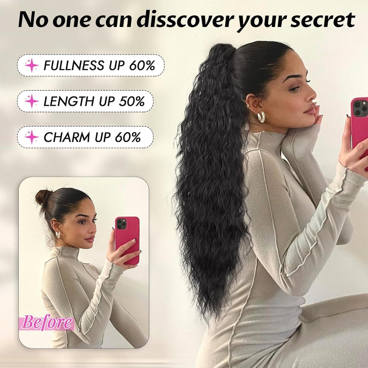 30-inch long wavy gradient hair extensions