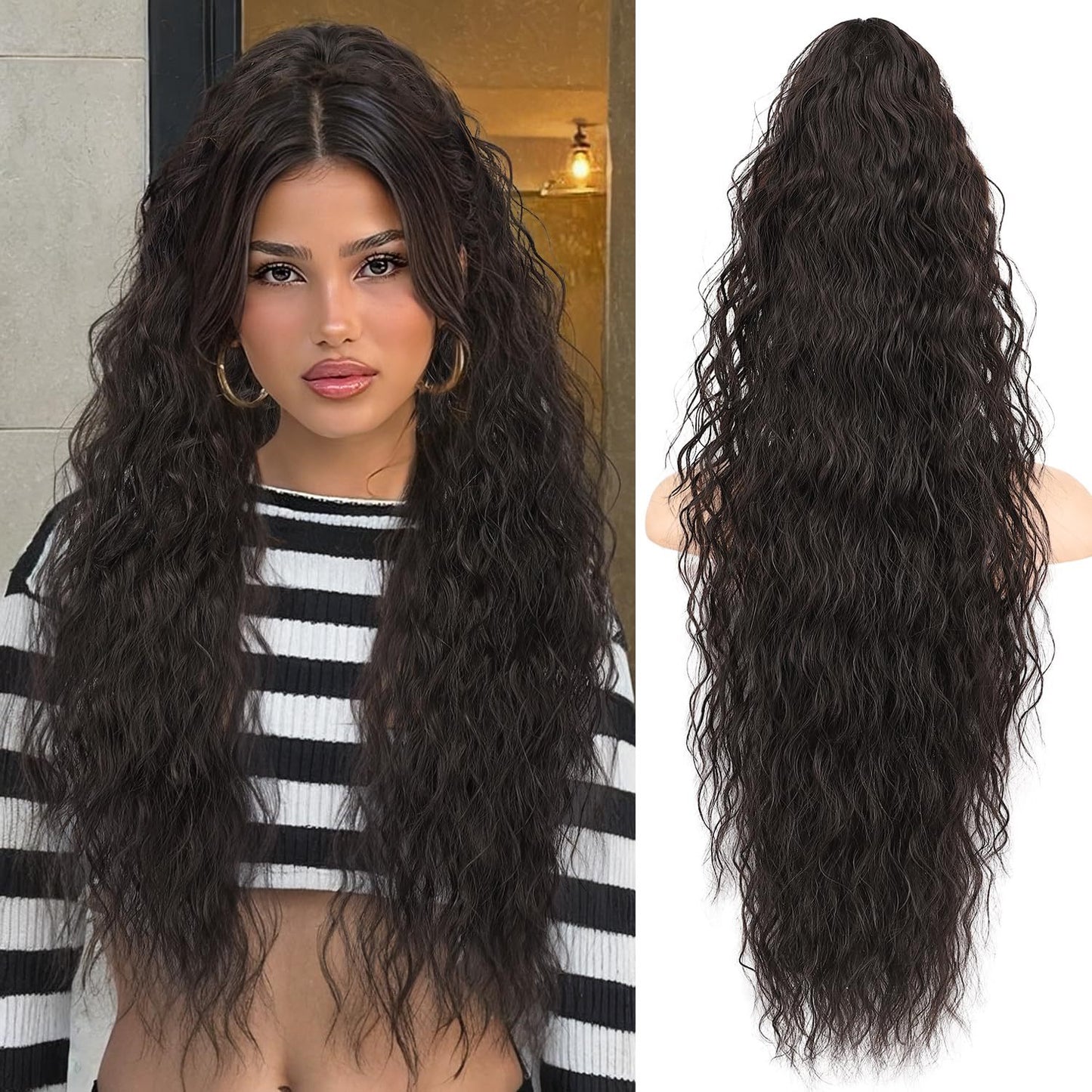 30-inch long wavy gradient hair extensions